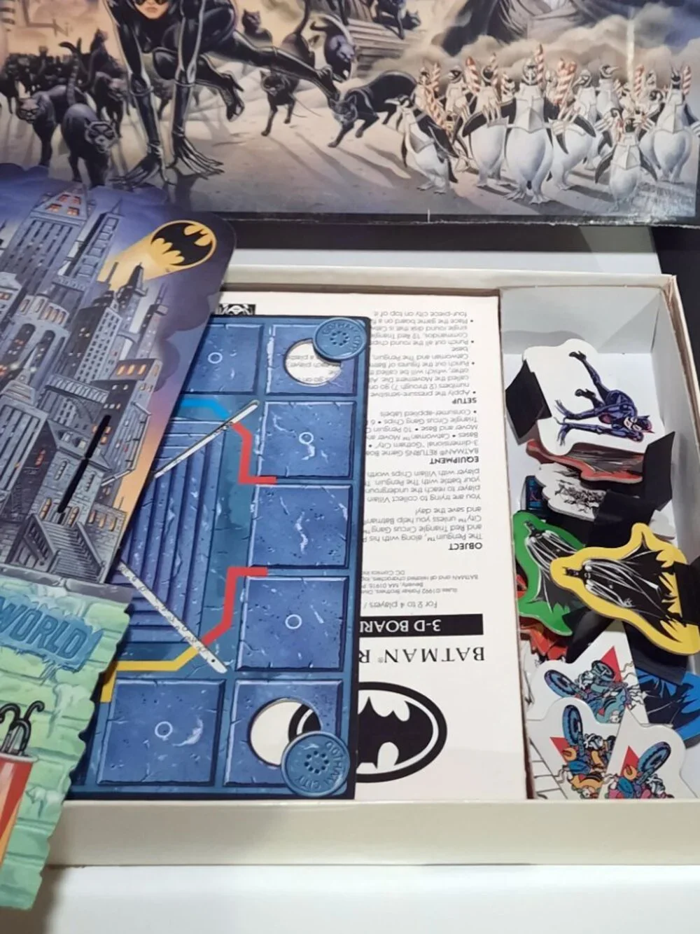 Batman Returns 3D Board Game COMPLETE Parker Brothers 1992 Tim Burton DC Comics